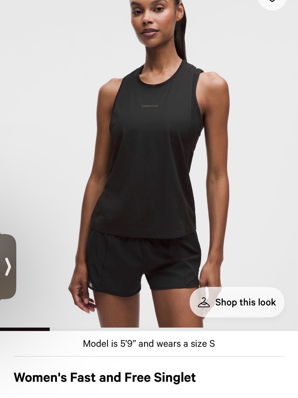 lululemon athletica Black Racerback Tank Top